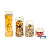 BOTE DE VIDRIO BOROSILICATO TAPA BEIGE GAMA LAUREL1700 ML