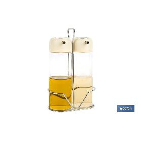 SET DE ACEITERA Y VINAGRERA  GAMA LAUREL COLOR BEIGE