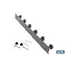 PERCHERO DE PARED NEGRO DE ACERO CON 6 POMOS 33,51 X 2,7 X 2,8 CM