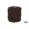 CORDÓN TRENZADO HIPPIE NEGRO/NARANJA 3 MM X 25 M