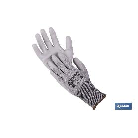 GUANTE ANTICORTE IMPREGNADO PU GRIS T-10   CAJA 12 UNID.