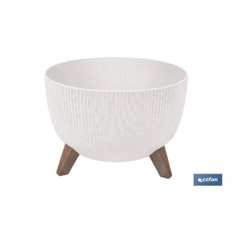 MACETA CON PATAS Y FILTRO DE DRENAJE COLOR BLANCO WPC Ø 243 X 200 MM 5,1 L VENTA UNITARIA