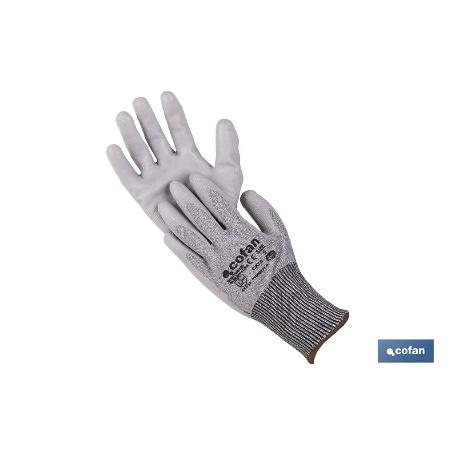 GUANTE ANTICORTE IMPREGNADO PU GRIS T-11   CAJA 12 UNID.