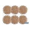 BAJOPLATO REDONDO FLECOS DE COLOR NATURAL MEDIDA 38 CM   CAJA 6 UNID.