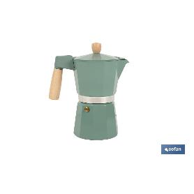 CAFETERA ITALIANA DE INDUCCIÓN VERDE CON GRANITO 6 TAZAS