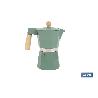 CAFETERA ITALIANA DE INDUCCIÓN VERDE CON GRANITO 6 TAZAS
