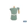 CAFETERA ITALIANA DE INDUCCIÓN VERDE CON GRANITO 6 TAZAS