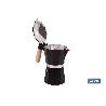 CAFETERA ITALIANA DE INDUCCIÓN NEGRA CON GRANITO 6 TAZAS