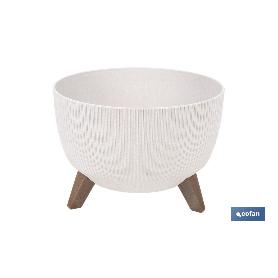 Maceta con patas y filtro de drenaje color blanco wpc ø 290 x 230 mm 9,3 l venta unitaria MACETA CON PATAS Y FILTRO DE DRENAJE COLOR BLANCO WPC Ø 290 X 230 MM 9,3 L VENTA UNITARIA