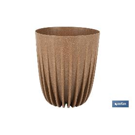 Maceta con filtro de drenaje a rayas color marrón wpc ø 250 x 297 mm 6,2 l venta unitaria MACETA CON FILTRO DE DRENAJE A RAYAS COLOR MARRÓN WPC Ø 250 X 297 MM 6,2 L VENTA UNITARIA