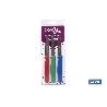 PACK DE 3 CUCHILLOS PUNTILLA COLOR ROJO VERDE AZUL 8.5 CM