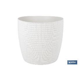 Maceta o macetero trenzada color beige pp ø 255 x 221 mm 8,5 l   caja 5 unid. MACETA O MACETERO TRENZADA COLOR BEIGE PP Ø 255 X 221 MM 8,5 L   CAJA 5 UNID.