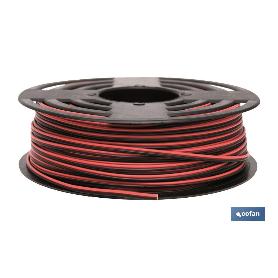 Rollo 100m cable paralelo rojo/negro (2x0,75) ROLLO 100M CABLE PARALELO ROJO/NEGRO (2X0,75)