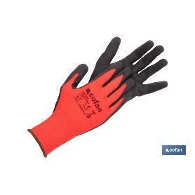 GUANTE IMPREGNADO SANDY COATED ROJO/NEGRO TALLA 6 VENTA UNITARIA