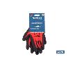 GUANTE IMPREGNADO SANDY COATED ROJO/NEGRO TALLA 7   CAJA 12 UNID.