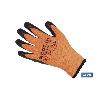 GUANTE NARANJA FLÚOR CON REVESTIMIENTO DE LATEX TERMICO TALLA 9   CAJA 12 UNID.