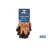 GUANTE NARANJA FLÚOR CON REVESTIMIENTO DE LATEX TERMICO TALLA 9   CAJA 12 UNID.