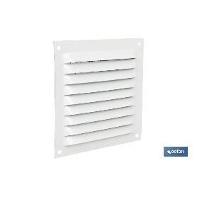 REJILLA DE VENTILACIÓN ALUMINIO BLANCO CON MOSQUITERA 10 X 10 CM   CAJA 5 UNID.