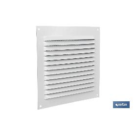 REJILLA DE VENTILACIÓN ALUMINIO BLANCO CON MOSQUITERA 15 X 15 CM   CAJA 5 UNID.
