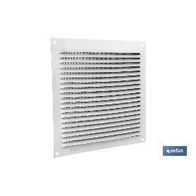 REJILLA DE VENTILACIÓN ALUMINIO BLANCO CON MOSQUITERA 17 X 17 CM   CAJA 5 UNID.