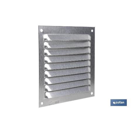 REJILLA DE VENTILACIÓN ALUMINIO CON MOSQUITERA 10 X 10 CM   CAJA 5 UNID.