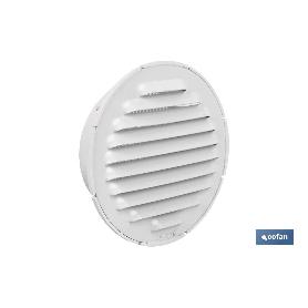 REJILLA DE VENTILACIÓN ALUMINIO BLANCO PARA EMPOTRAR A TUBO Ø10 CM   CAJA 5 UNID.