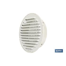 REJILLA DE VENTILACIÓN ALUMINIO-ABS BLANCO PARA EMPOTRAR A TUBO Ø12 CM   CAJA 5 UNID.
