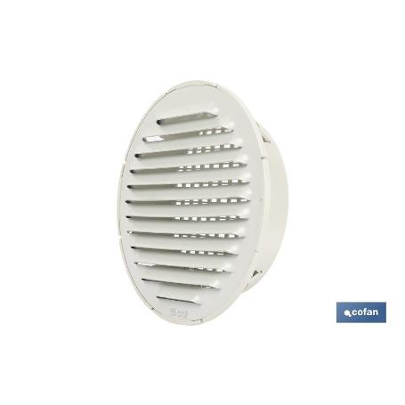 REJILLA DE VENTILACIÓN ALUMINIO-ABS BLANCO PARA EMPOTRAR A TUBO Ø12 CM   CAJA 5 UNID.