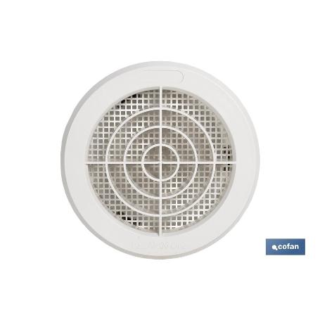 REJILLA DE VENTILACIÓN ABS BLANCO PARA EMPOTRAR A TUBO CON CLIP Ø10-11 CM   CAJA 5 UNID.