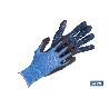 GUANTE IMPREGNADO DE NITRILO CON PUNTOS AZULES  TALLA 7   CAJA 12 UNID.