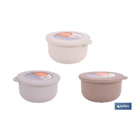 SET DE 3 RECIPIENTES REDONDOS CON TAPA 100 ML 250ML 500ML
