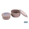 SET DE 3 RECIPIENTES REDONDOS CON TAPA 100 ML 250ML 500ML