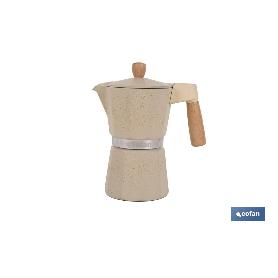 Cafetera italiana de inducción beige con granito 6 tazas CAFETERA ITALIANA DE INDUCCIÓN BEIGE CON GRANITO 6 TAZAS