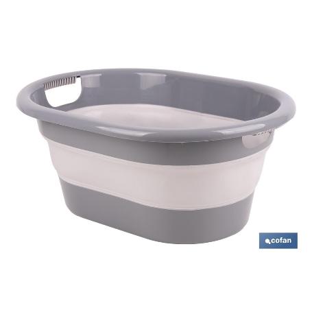 BARREÑO PLEGABLE GRIS/BLANCO 18L