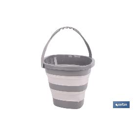 Cubo plegable color gris/blanco 11 l CUBO PLEGABLE COLOR GRIS/BLANCO 11L