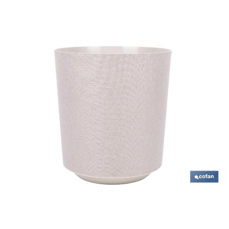 MACETA O MACETERO GAMA TEXTIL COLOR BEIGE PP Ø 195 X 201 MM 4,9 L   CAJA 4 UNID.