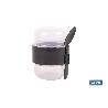 SET DE 3 RECIPIENTES CON TAPA, CUCHARA Y COMPARTIMIENTO INTERIOR  200ML+200ML   CAJA 3 UNID.