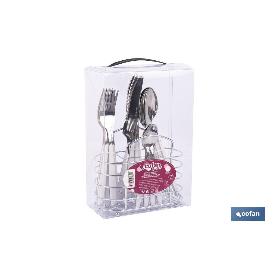 Set de cubiertos 24 piezas acero inoxidable color blanco SET DE CUBIERTOS 24 PIEZAS ACERO INOXIDABLE COLOR BLANCO