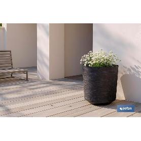 Maceta o macetero gama textil color negro pp ø 285 x 316 mm 16 l   caja 4 unid. MACETA O MACETERO GAMA TEXTIL COLOR NEGRO PP Ø 285 X 316 MM 16 L   CAJA 4 UNID.