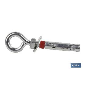 Anclaje metalico c/argolla 8/11x60 venta unitaria ANCLAJE METALICO C/ARGOLLA 8/11X60 VENTA UNITARIA