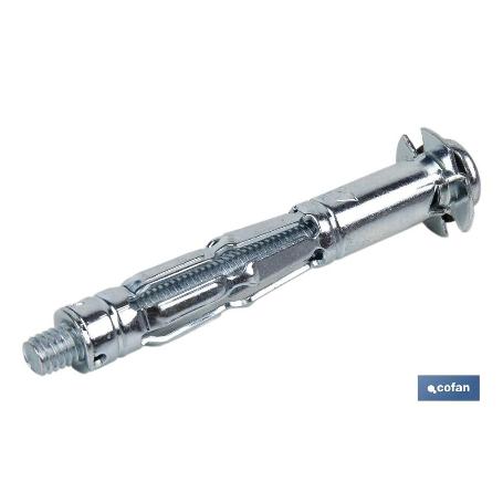 ANCLAJE METÁLICO PARA MATERIALES HUECOS MÁX. 49 MM TORNILLO M6 X 72 MM Ø12 MM VENTA UNITARIA