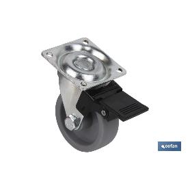 Rueda polipropileno 50x18mm placa/freno venta unitaria RUEDA POLIPROPILENO 50X18MM PLACA/FRENO VENTA UNITARIA