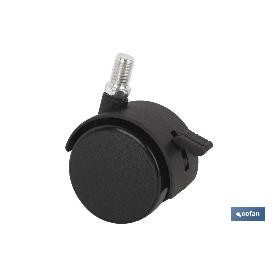 Rueda plastic ø40mm freno tornillo 8x15 venta unitaria RUEDA PLASTIC Ø40MM FRENO TORNILLO 8X15 VENTA UNITARIA