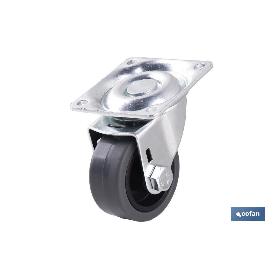 Rueda goma/gris placa ø40x18mm venta unitaria RUEDA GOMA/GRIS PLACA Ø40X18MM VENTA UNITARIA