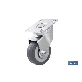 Rueda goma/gris placa ø50x18mm venta unitaria RUEDA GOMA/GRIS PLACA Ø50X18MM VENTA UNITARIA