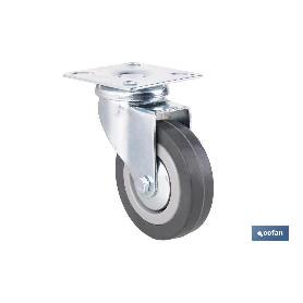 Rueda goma/gris placa ø75x22mm venta unitaria RUEDA GOMA/GRIS PLACA Ø75X22MM VENTA UNITARIA