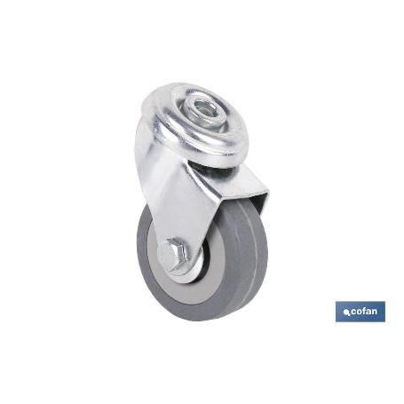 RUEDA GOMA/GRIS PASANTE Ø50X18MM VENTA UNITARIA