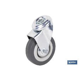 Rueda goma/gris pasante ø75x22mm venta unitaria RUEDA GOMA/GRIS PASANTE Ø75X22MM VENTA UNITARIA