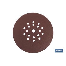 DISCO LIJA CON VELCRO DE ÓXIDO ALUMINIO ROJO Ø225 G-120 VENTA UNITARIA