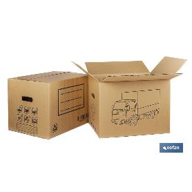 Caja de cartón para mudanza con asa troquel 50x35x35 cm venta unitaria CAJA DE CARTÓN PARA MUDANZA CON ASA TROQUEL 50X35X35 CM VENTA UNITARIA